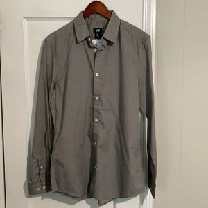 H&M Gray Easy Iron Button up